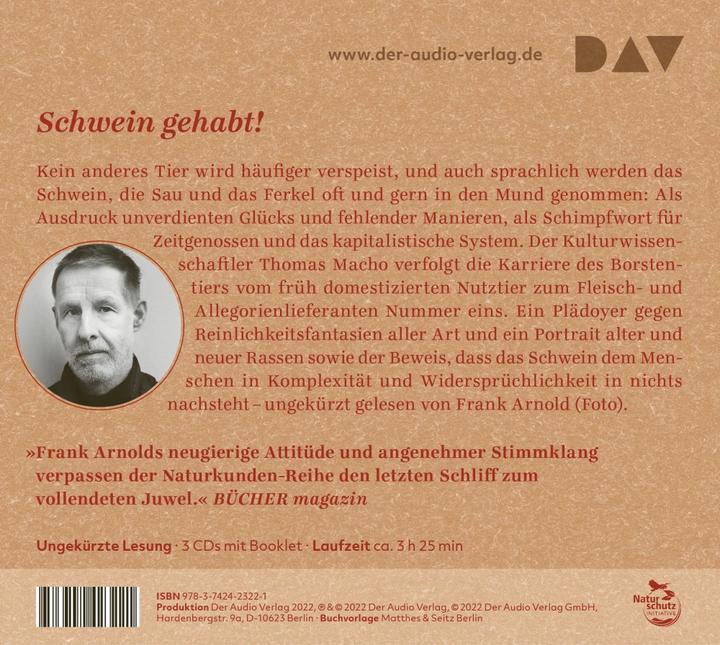 Image du produit Les porcs. Un portrait (Frank Arnold, Thomas Macho, Allemand)