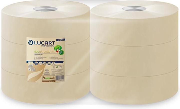 Lucart Toiletpapir EcoNatural Jumbo 2-lag 350 m Genbrug,6 rl/krt (1 x)