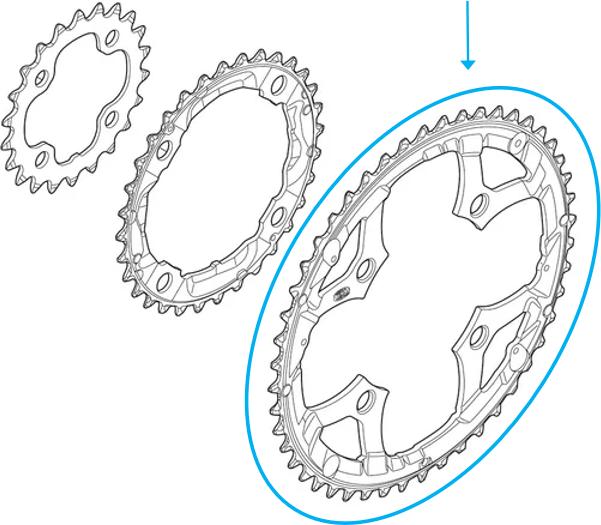 Actual product image Shimano Deore FC-T6010 chainring for KSR 10-speed AL (48)