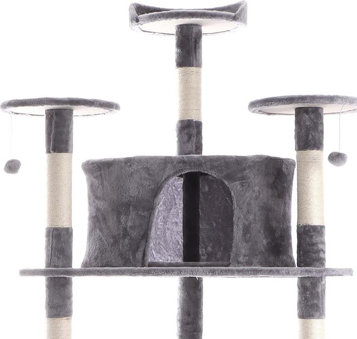 Immagine prodotto Wiltec Tiragraffi angolare grigio 210cm tiragraffi per gatti albero per gatti albero da arrampicata per (210 cm, Grigio)