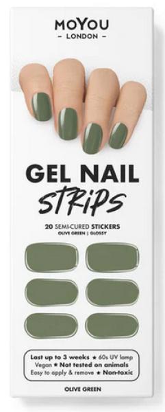 MoYou London Gel Nail Strips Olive Green (Nagellacktrockner, Olive Green)
