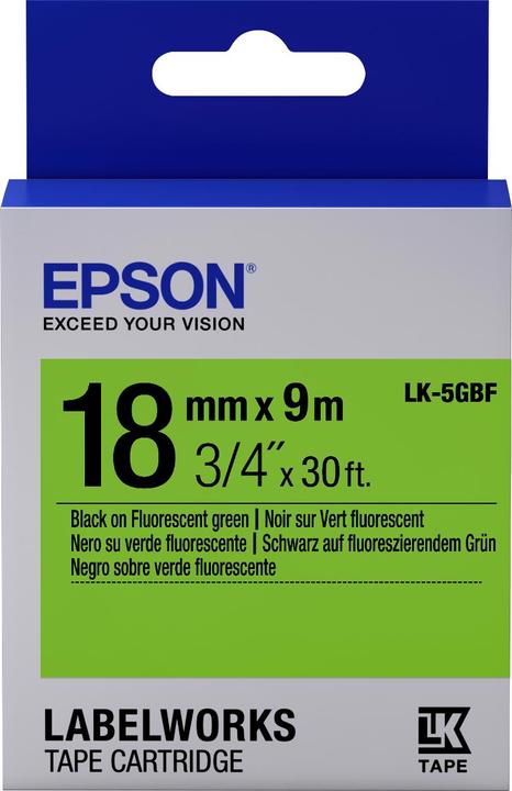 Actual product image Epson Label Cassette Lk-5gbf (1.80 cm, Black)
