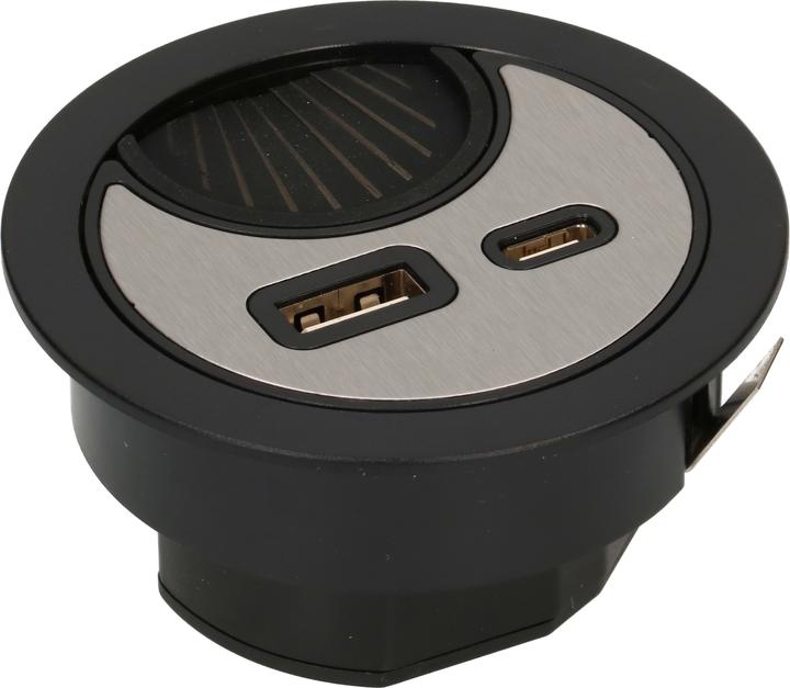 Max Hauri Office Line cable feed-through with USB/A and USB/C charger