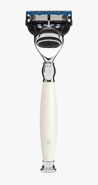 Image du produit Mühle Rasoir 5 lames, compatible avec Gillette® Fusion™, manche porcelaine/métal, chromé