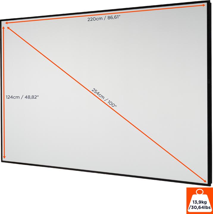 Produktbild Celexon HomeCinema Hochkontrastleinwand Frame 220 x 124 cm, 100" - Dynamic Slate ALR (100", 16:9)