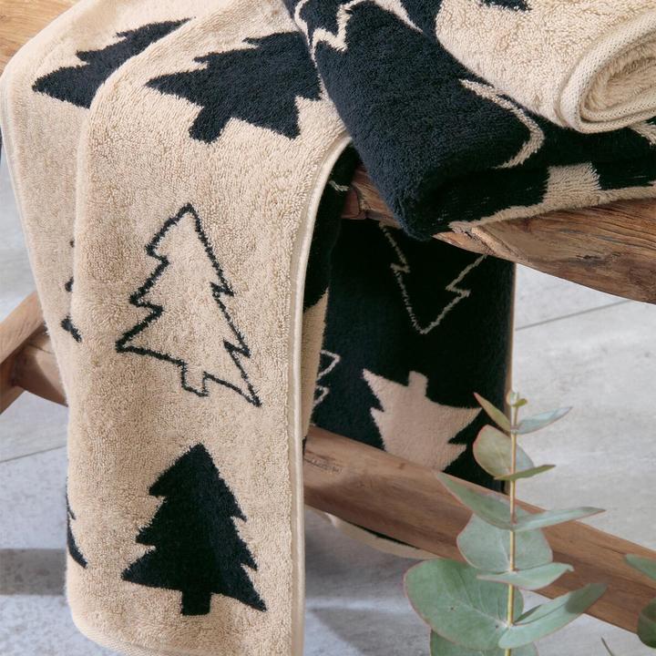 Actual product image Cawö Handtücher Christmas Edition Sterne natur schwarz (50 x 100 cm)