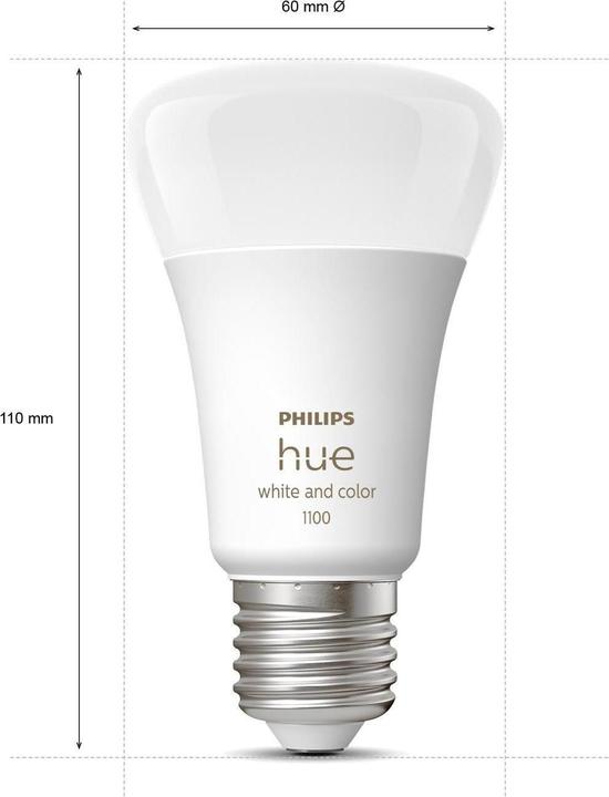 Produktbild Philips Starterset White & Color Ambiance, 2 x E27, 75 W, Bridge (E27, 11 W, 800 lm, 2 x, F)