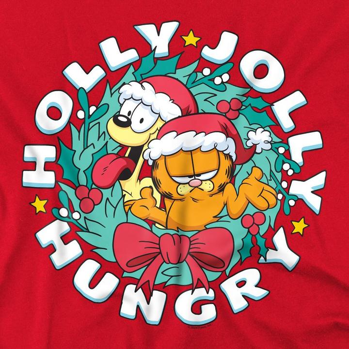 Actual product image Garfield Mens Holly Jolly Hungry Odie Christmas T-Shirt (L)
