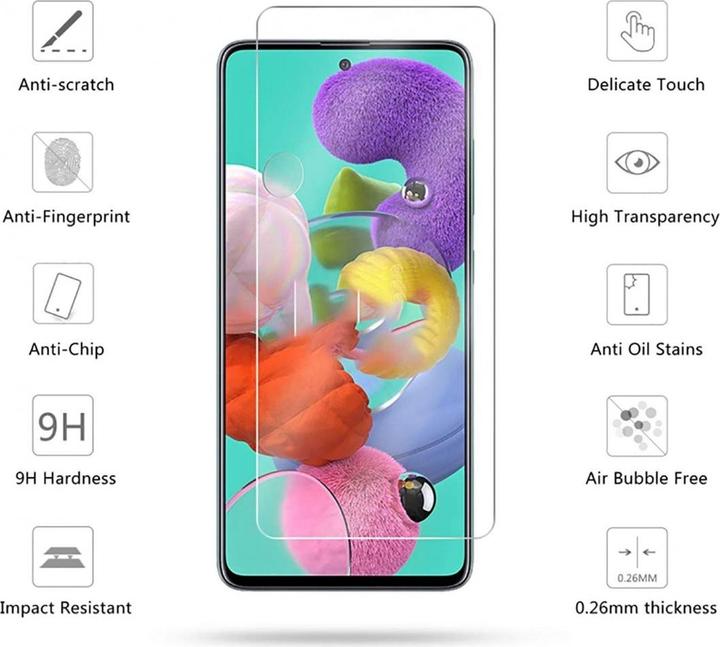 Produktbild Screenguard Samsung Galaxy A51 4G Panzerglas Schutzfolie Case Friendly Design (1 Stück, Samsung Galaxy A51)