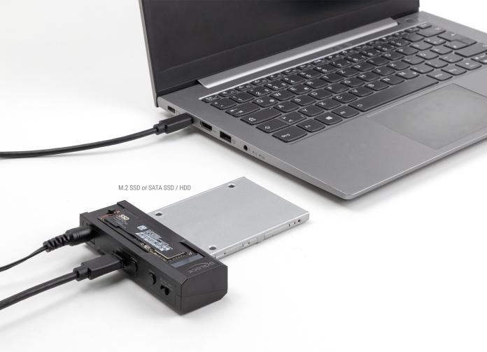 Produktbild Delock USB Type-C Konverter für 1 x M.2 SSD oder 1 x SATA SS