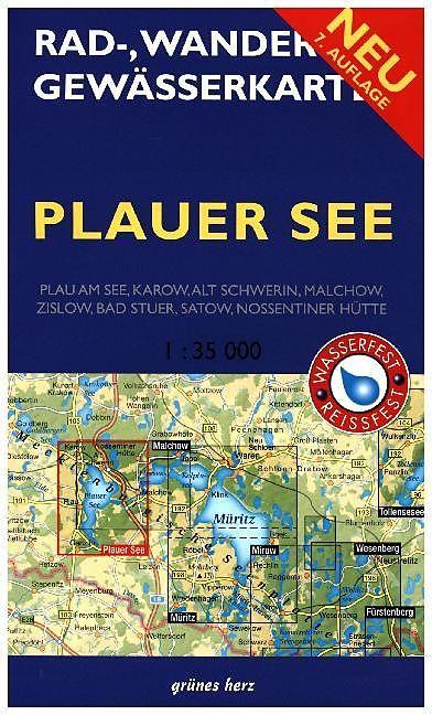 Immagine prodotto Mappa delle piste ciclabili, delle escursioni e dei corsi d'acqua del Lago di Plau