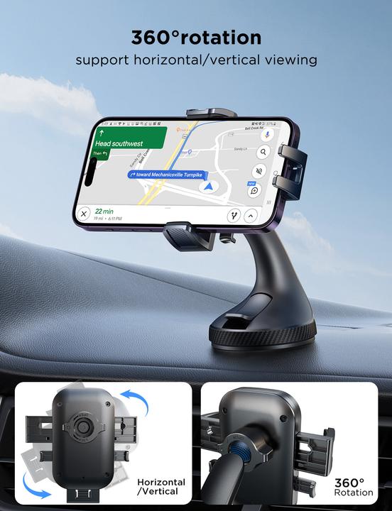 Image du produit Joyroom Support téléphone de voiture JR-OK6 sur le tableau de bord - noir