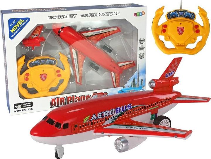 Lean Toys Red remote-controlled 40 MHz aeroplane with lights