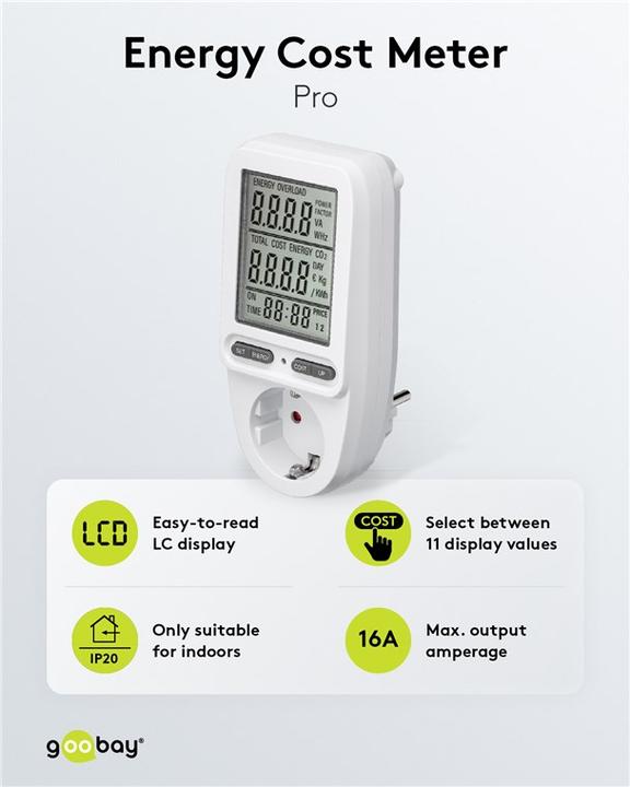 Actual product image Goobay Digital energy cost meter Pro