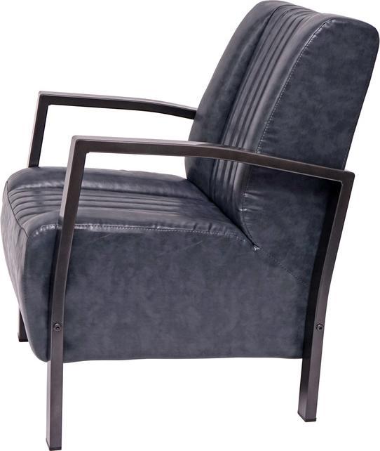 Actual product image Swisshandel24 Armchair, lounge chair upholstered armchair recliner, metal industrial design - vintage grey