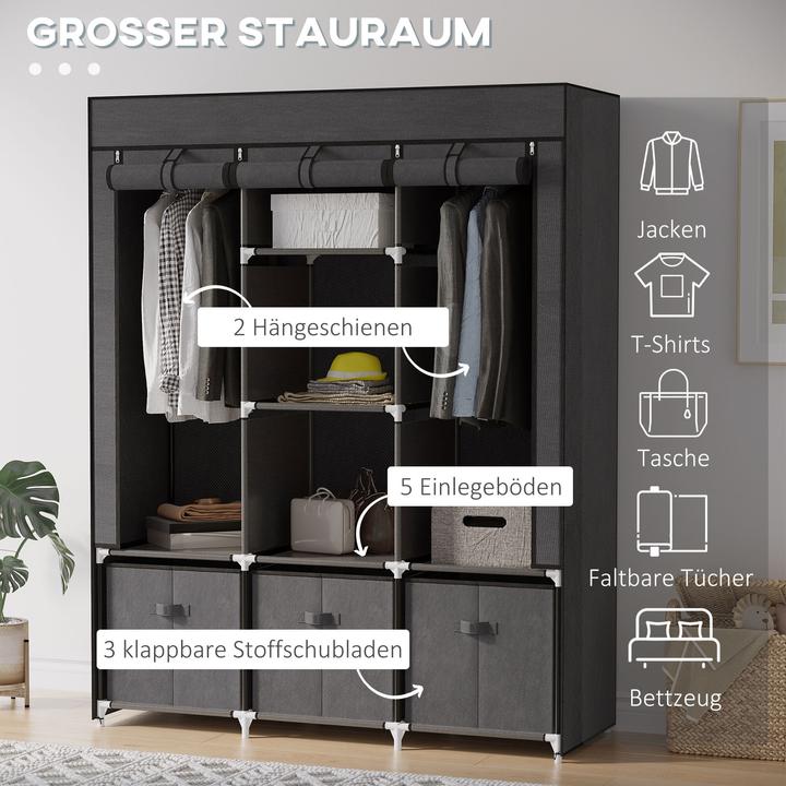 Image du produit Homcom Armoire en tissu avec porte (125 x 43 x 162,5 cm)