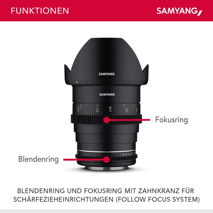 Actual product image Samyang 24mm T1.5 MK2 MFT (Micro Four Thirds, full size, APS-C / DX, Micro Four Thirds)