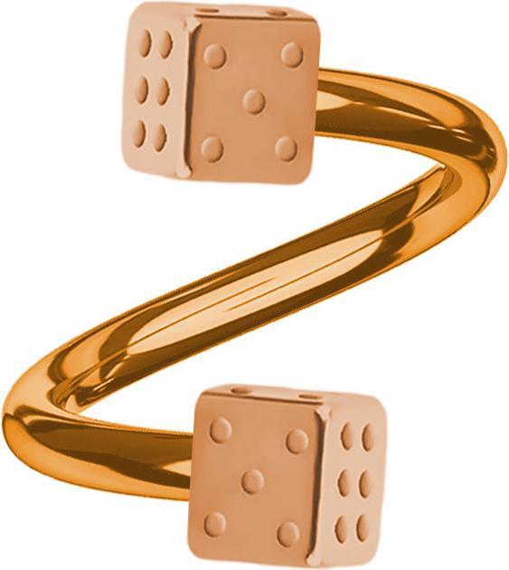 Actual product image Star Piercing Micro spiral rose gold with two cubes (Surgical steel 316L)