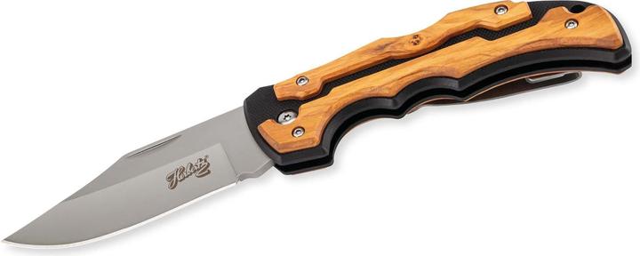 Actual product image Herbertz Selection pocket knife, AISI 440 steel, stainless, G10 and olive wood, back lock, pocket c (8.70 cm)