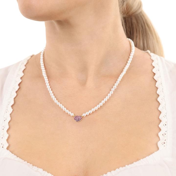 Image du produit Amor collier pour dames, argent sterling 925, cristal synth., perle de coquille (Argent 925)