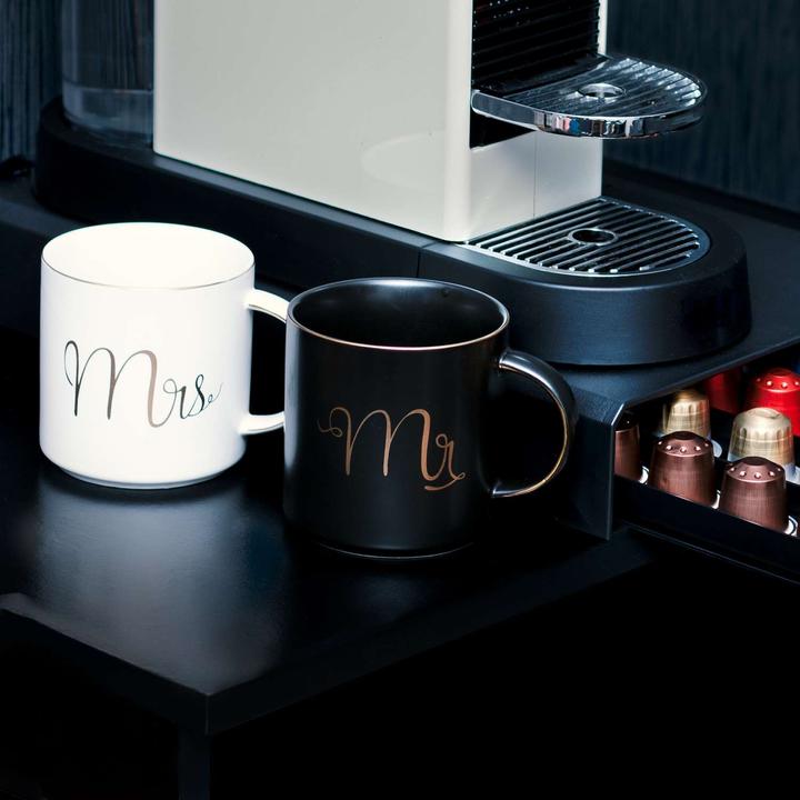 Image du produit Intirilife Tasse à café avec bord doré et inscription Mme Mariage (300 ml, 1 x)