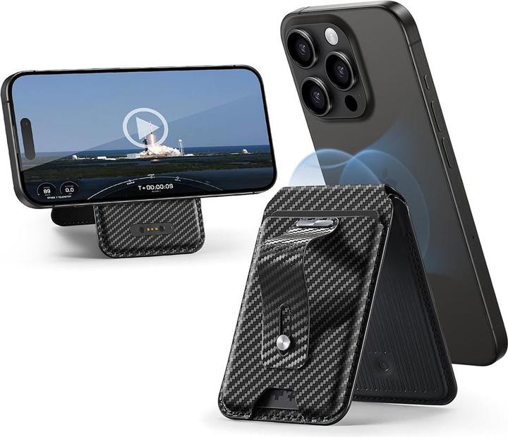 Immagine prodotto ESR - Desk Holder HaloLock Findmy Wallet - Artificial Leather Wallet Stand - Carbon Fiber