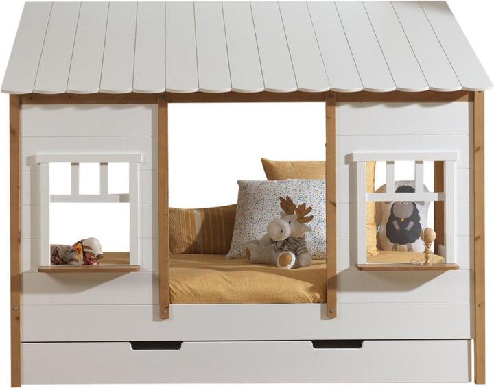 Immagine prodotto Vipack Letto a casetta con tetto in legno di pino incluso box estraibile (90 x 200 cm)