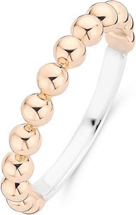 Actual product image Ti Sento Milano Ring with ball structure bicolour gold-plated 12181SY (56, 925 Silver)