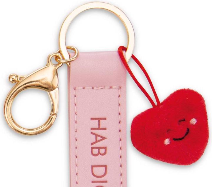 Actual product image Magni NICI Schlüsselanhänger Hab dich lieb! Kunstlederband mit Herz rosa 10cm