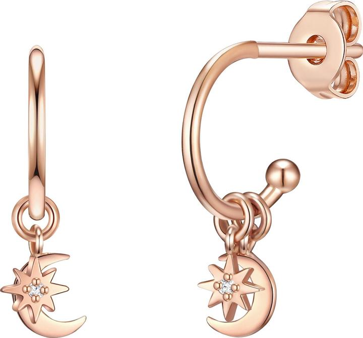 Glanzstücke München Damen Halbmond/Stern Sterling Silber Zirkonia roségold - 15832 (925er Silber)