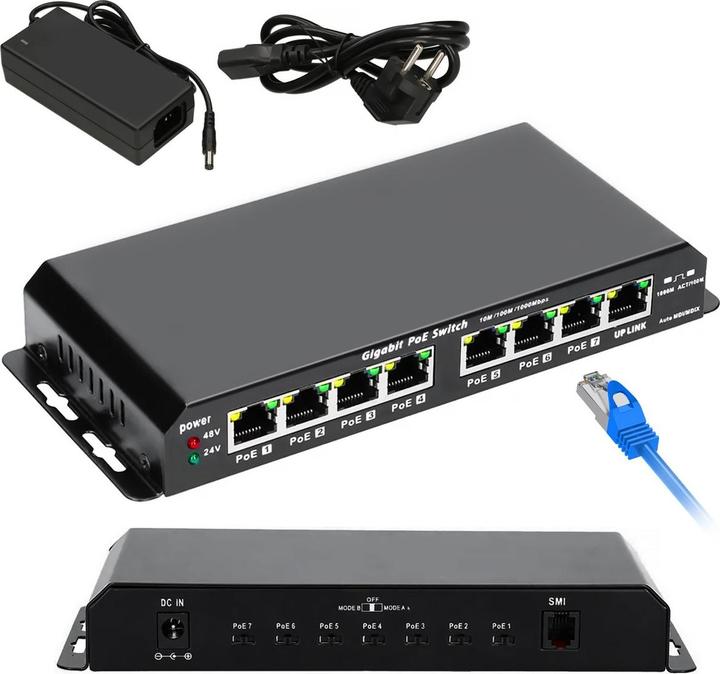 Image du produit Extralink EX.1025 network switch Unmanaged L2 Gigabit Ethernet (10/100/1000) Power over Ethernet (8 Ports)