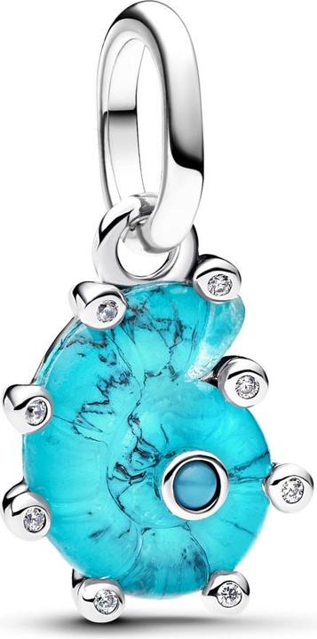 Immagine prodotto Pandora Ciondolo pendente lumaca di mare in vetro di Murano blu (Vetro di Murano, Pietre di zirconia)