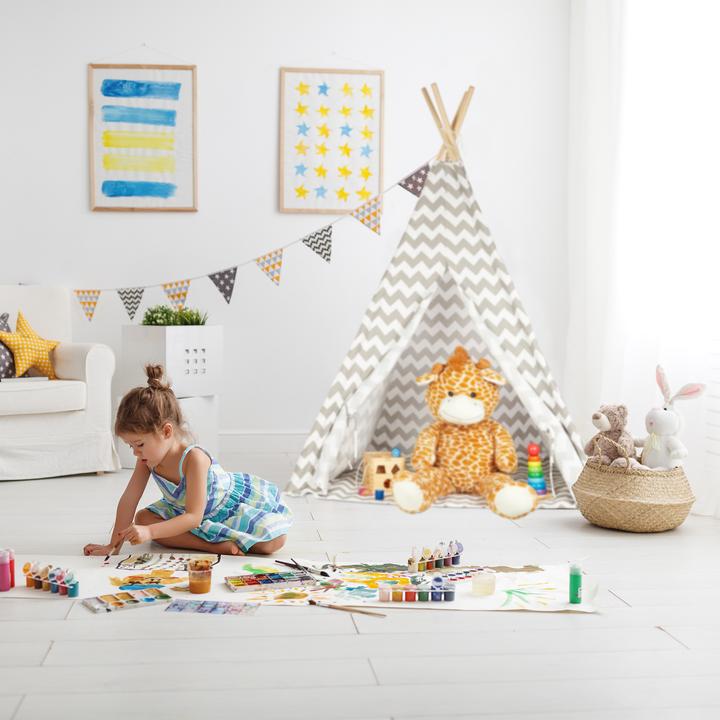 Immagine prodotto Relaxdays Tenda Giocattolo per Bambini, Bianca/Grigia