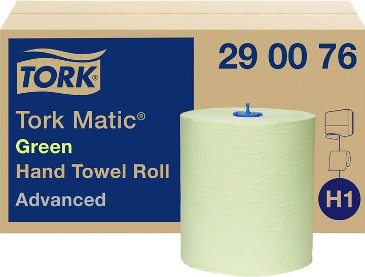 Image du produit Tork Rouleau d'essuie-mains recyclés Advanced Hybrid 2 plis vert (150m) (6 x)