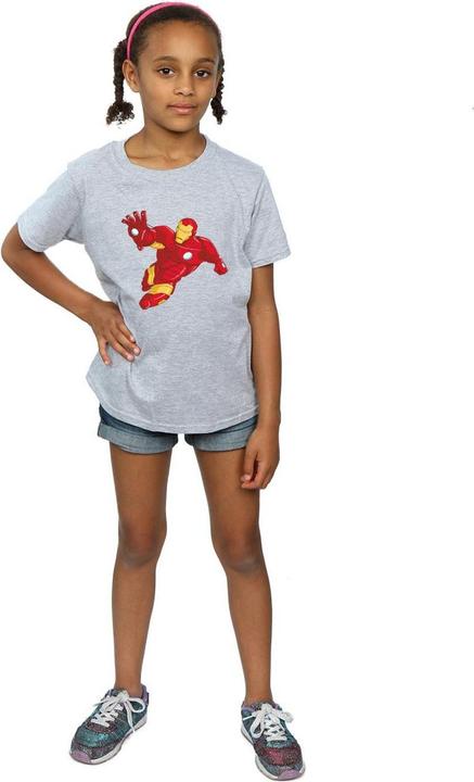 Actual product image Girls Iron Man Simple Cotton T-Shirt (140, 146)