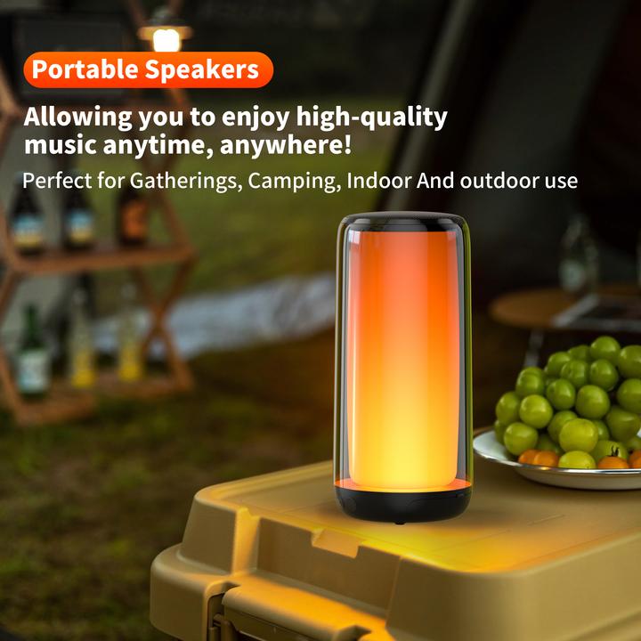 Image du produit Qere Enceinte Bluetooth 5.3 HF33 10W 3D Surround Sound lumière LED IPX5 & USB-C (5 h)