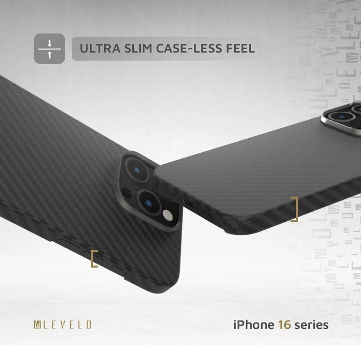 Actual product image Levelo Sergei 1500D Aramid Fibre Case (Apple iPhone 16 Pro)