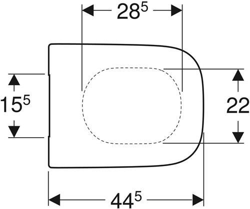 Image du produit Geberit Siège de WC Renova Plan carré blanc avec fermeture automatique 500.691.01.1