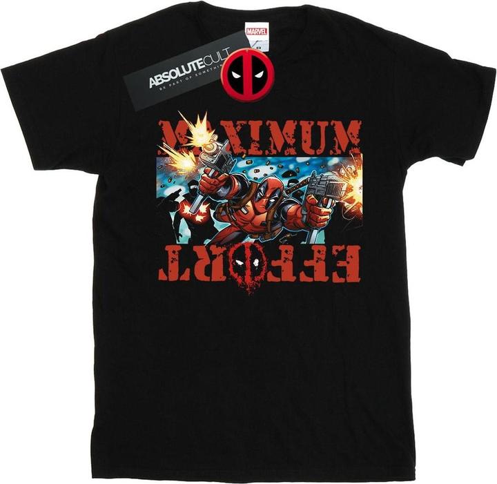 Actual product image Womens/Ladies Deadpool Maximum Effort Cotton Boyfriend T-Shirt (L)