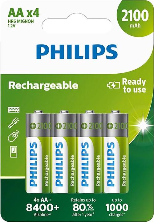 Image du produit Philips Pile Multilife AA / R6 2100mAh 4 pcs. (4 pcs, AA, 2100 mAh)