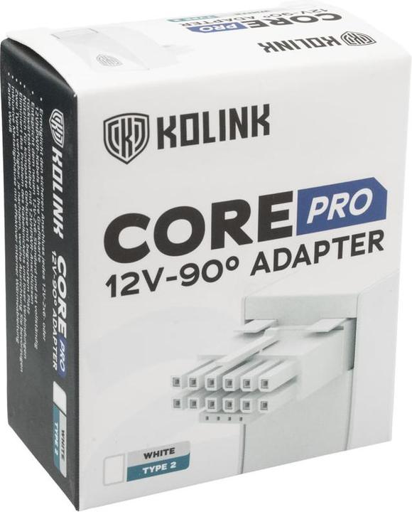 Actual product image Kolink Core Pro 12V-2x6 90 Degree Adapter - Type 2, white (600 W)