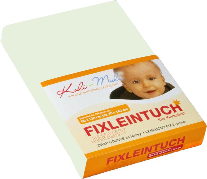 Immagine prodotto Kuli-Muli Lenzuolo a pieghe Jersey 90/45 verde pastello (60 x 100 x 60 cm)