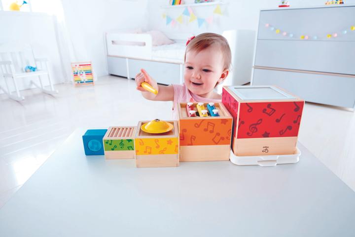 Actual product image Hape Music Stacking Cube (German)