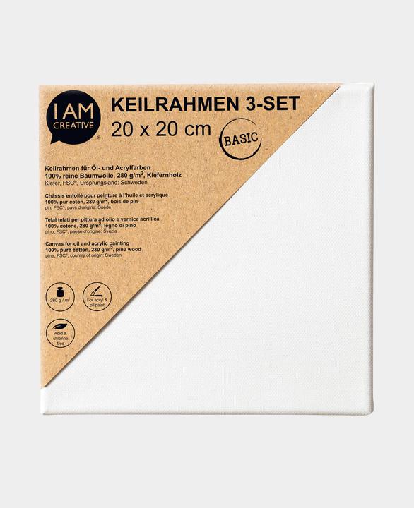 Immagine prodotto I Am Creative Telaio per barella 3-set BASIC (20 x 20 cm)