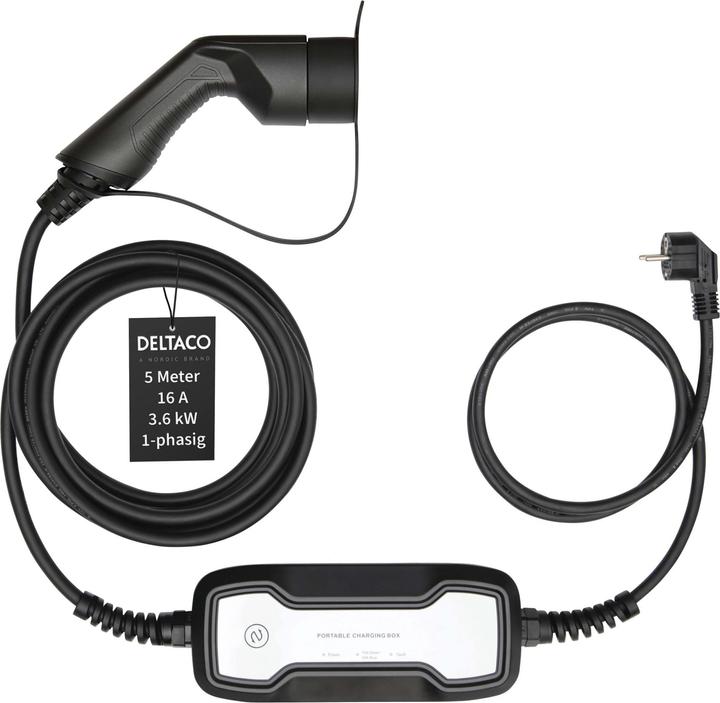 Deltaco EV-Ladekabel (CEE 7/7, 3.60 kW, 16 A, 5 m)