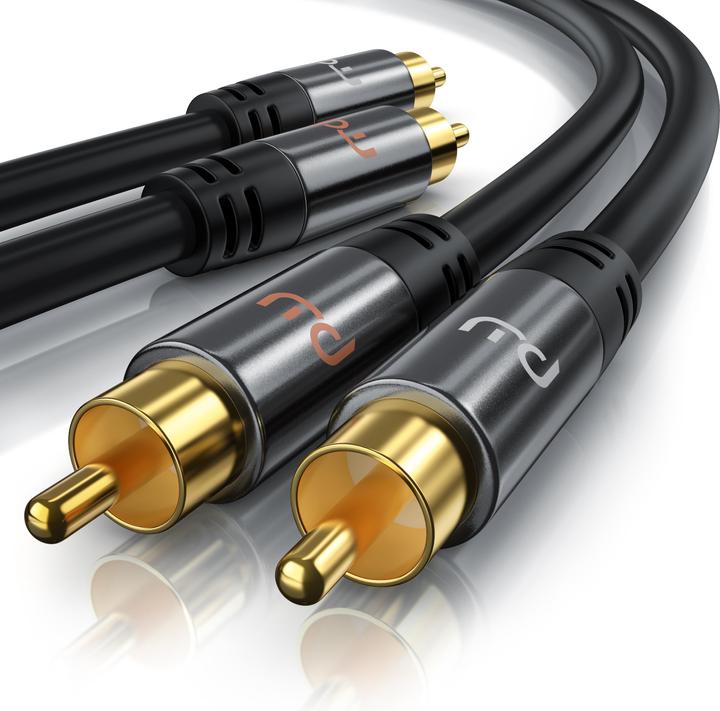 Actual product image Primewire Stereo Cinch Audio Cable, RCA, HiFi Audio Cable multiple shielded, 2x Cinch to 2x Cinch (2 m, Cinch)