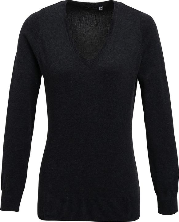 Actual product image Premier Womens/Ladies Knitted Cotton Acrylic V Neck Sweatshirt (50 D)