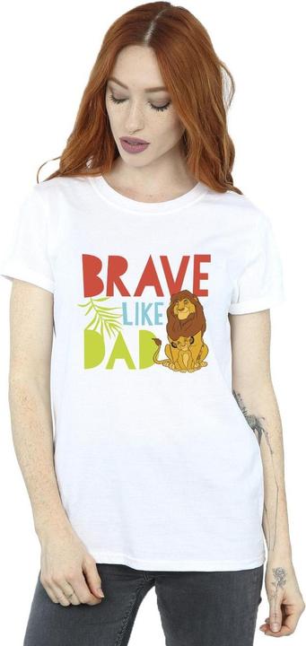 Actual product image Disney Womens/Ladies The Lion King Brave Like Dad Cotton Boyfriend T-Shirt (4XL)