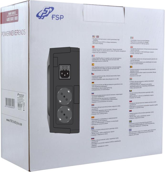 Immagine prodotto Fortron Nano 600 (600 VA, 360 W, Standby UPS)