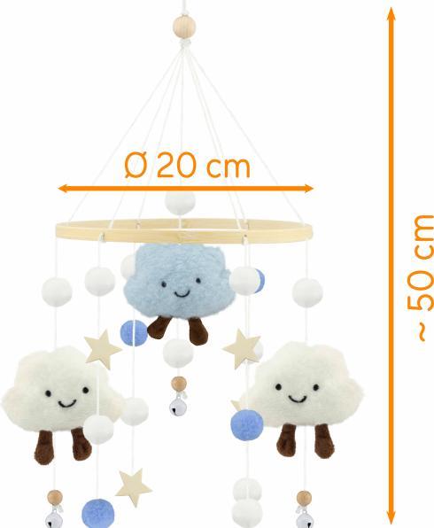 Actual product image Ulysse Couleurs d'Enfance Pretty felt mobile: blue cloud